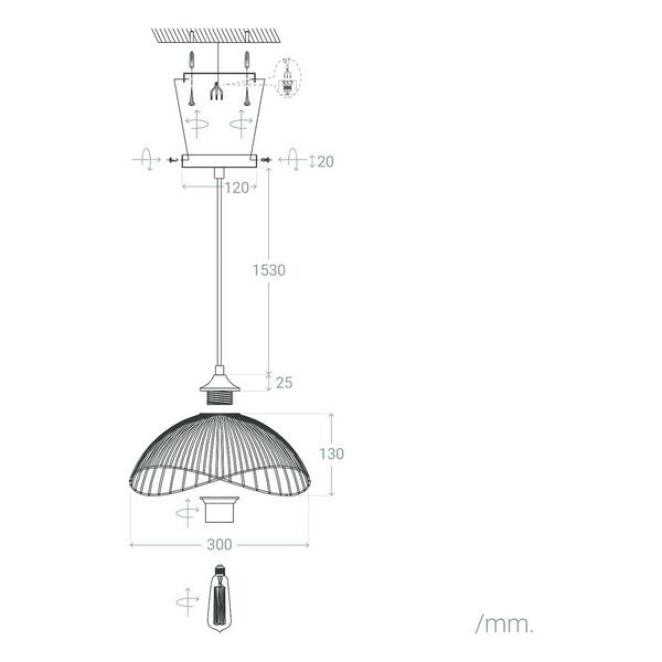 Candeeiro de teto Ledkia Kibanda Alfarb 40 W