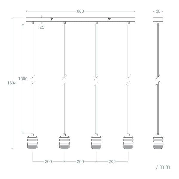 Candeeiro de teto Ledkia Rugat 4 60 W