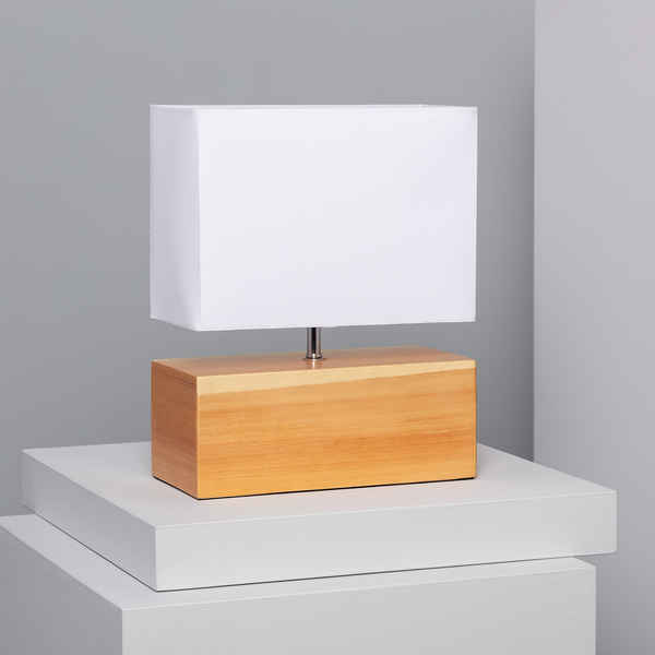 Lâmpada de Mesa Ledkia Divel Branco Madeira E27 40W