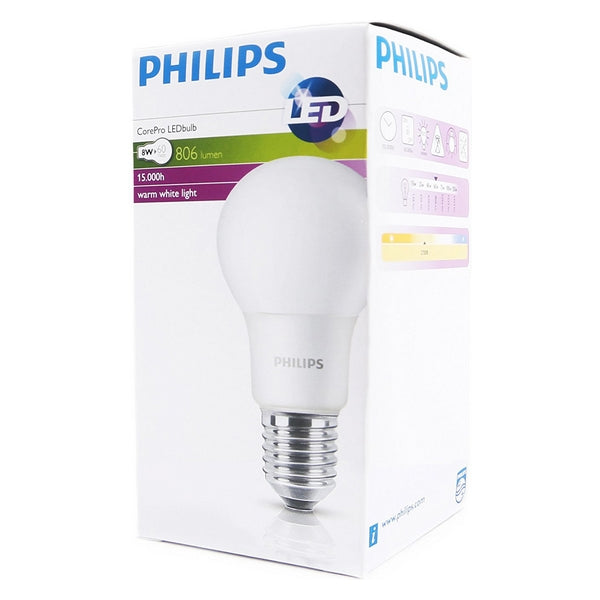 Lâmpada LED Philips CorePro A+ 8 W 806 lm (Branco quente 2700K)