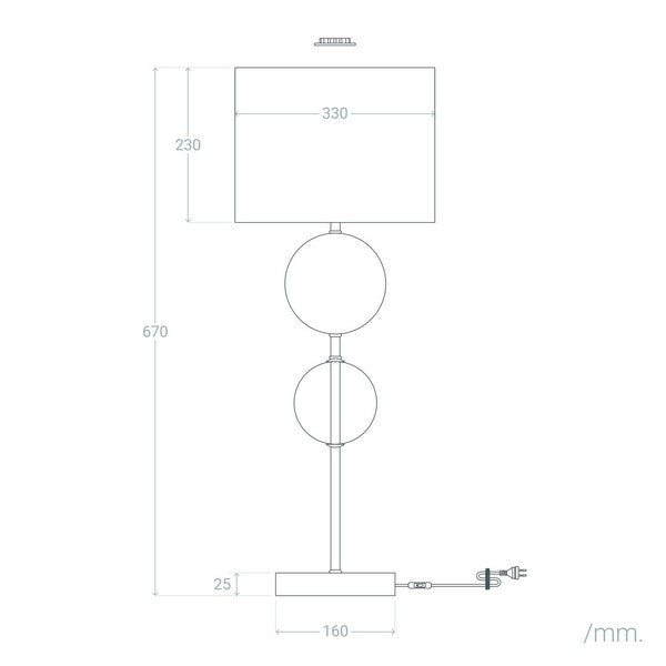 Lâmpada de Mesa Ledkia Palice Branco Alumínio E27 (660x330x330 mm)