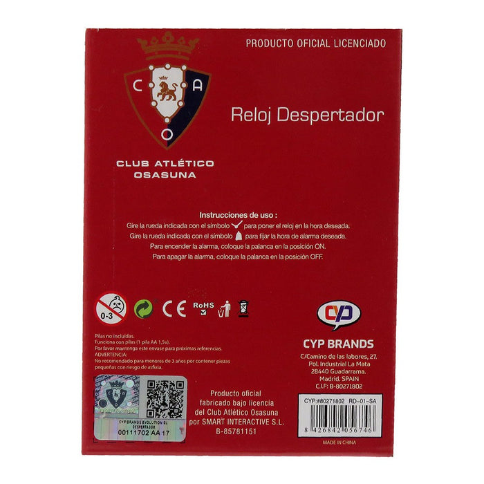 Relógio-Despertador Club Atlético Osasuna