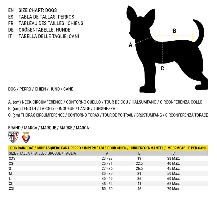 Gabardina para Cães Club Atlético Osasuna